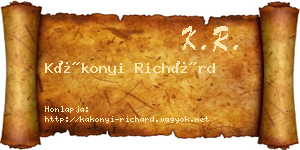 Kákonyi Richárd névjegykártya
